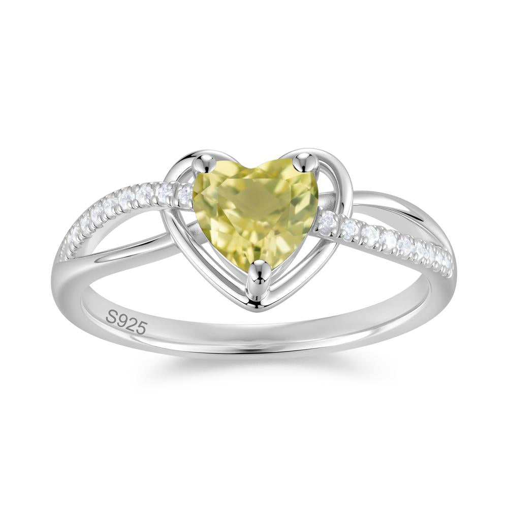 Heart Cut London Blue Topaz Twisted Split Shank Promise Ring - LUO Jewelry #gemstone_Lemon Quartz