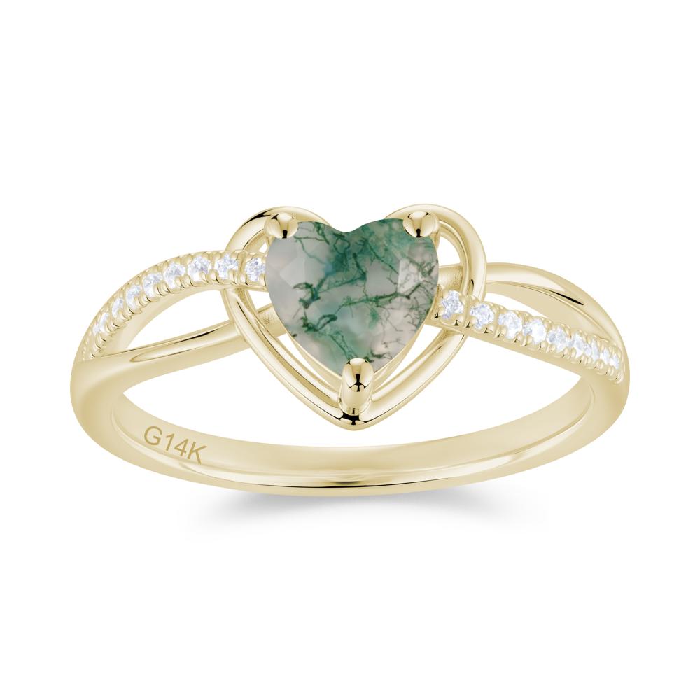 Heart Cut London Blue Topaz Twisted Split Shank Promise Ring - LUO Jewelry #gemstone_Moss Agate