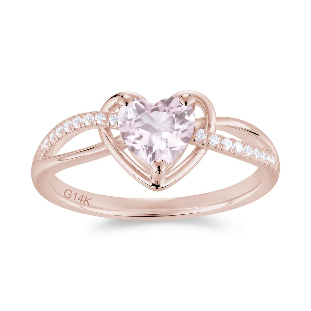 Heart Cut London Blue Topaz Twisted Split Shank Promise Ring - LUO Jewelry #gemstone_Morganite