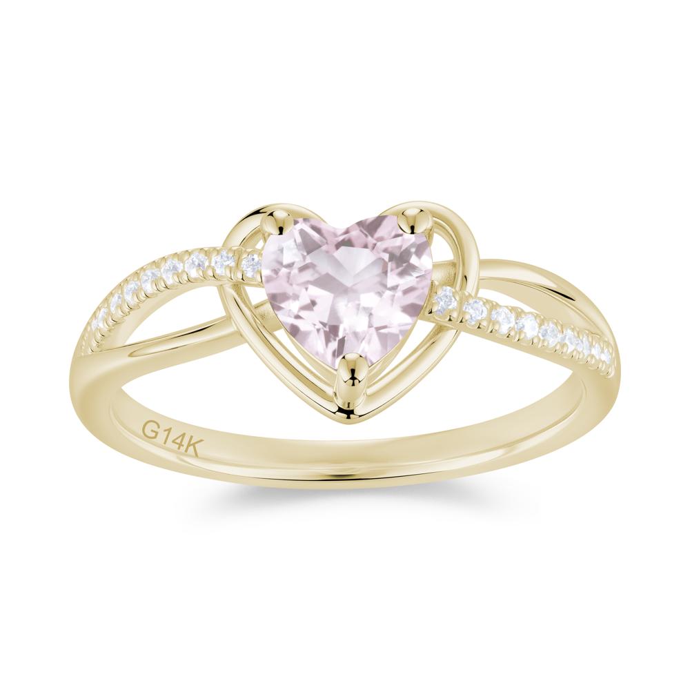 Heart Cut London Blue Topaz Twisted Split Shank Promise Ring - LUO Jewelry #gemstone_Morganite