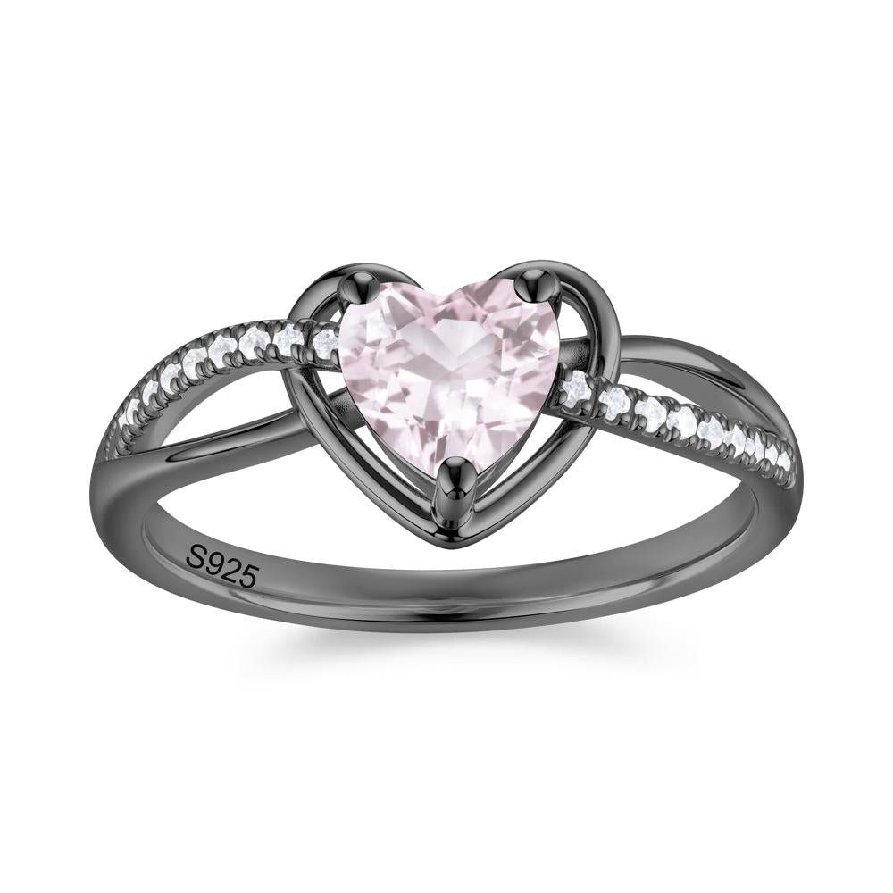 Heart Cut London Blue Topaz Twisted Split Shank Promise Ring - LUO Jewelry #gemstone_Morganite