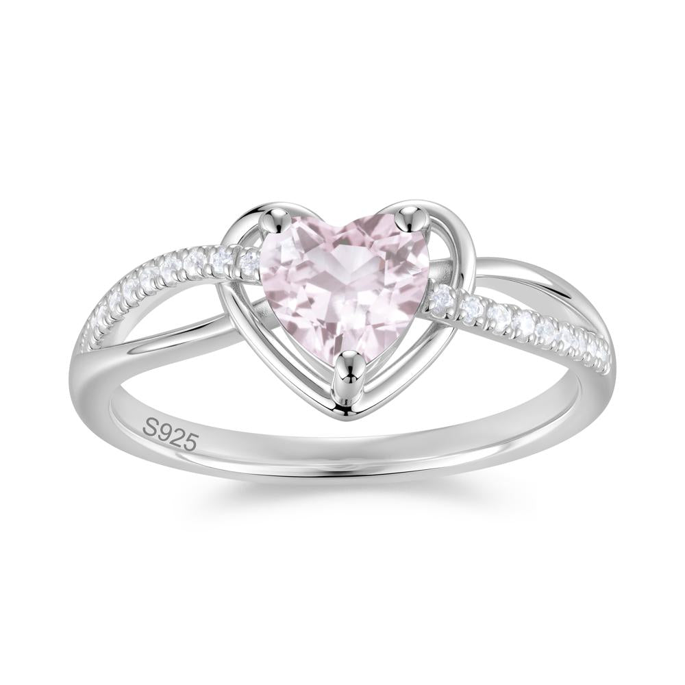 Heart Cut London Blue Topaz Twisted Split Shank Promise Ring - LUO Jewelry #gemstone_Morganite