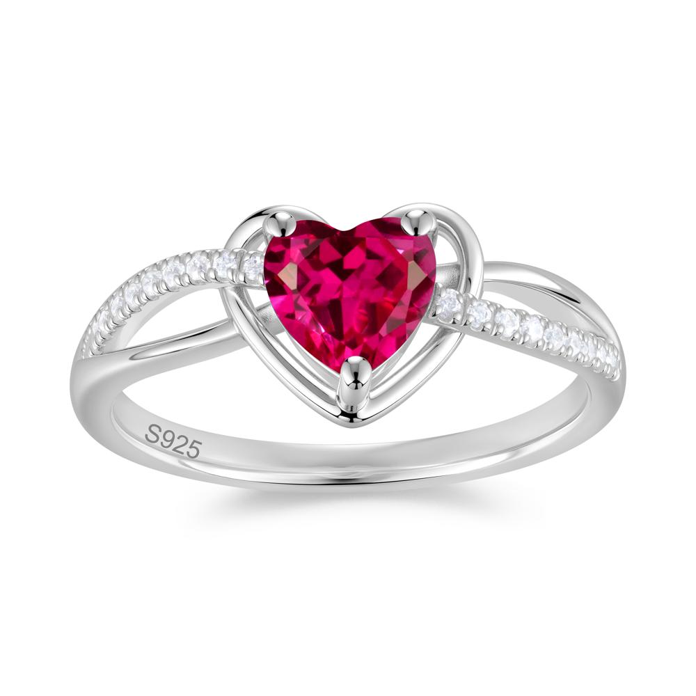 Heart Cut London Blue Topaz Twisted Split Shank Promise Ring - LUO Jewelry #gemstone_Ruby