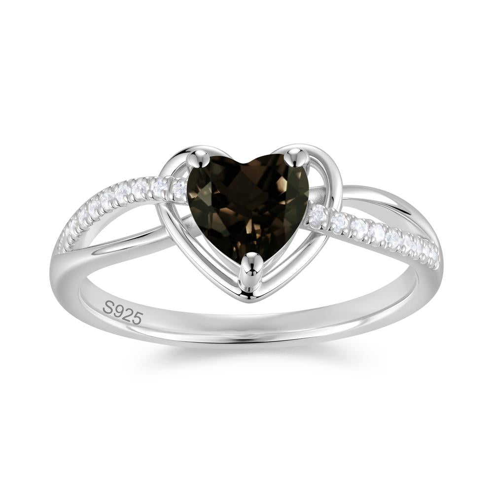 Heart Cut London Blue Topaz Twisted Split Shank Promise Ring - LUO Jewelry #gemstone_Smoky Quartz