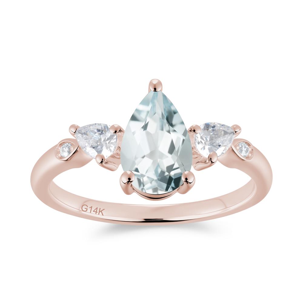 Victorian Milgrain Pear Cut Amethyst Ring Set - LUO Jewelry #gemstone_Aquamarine