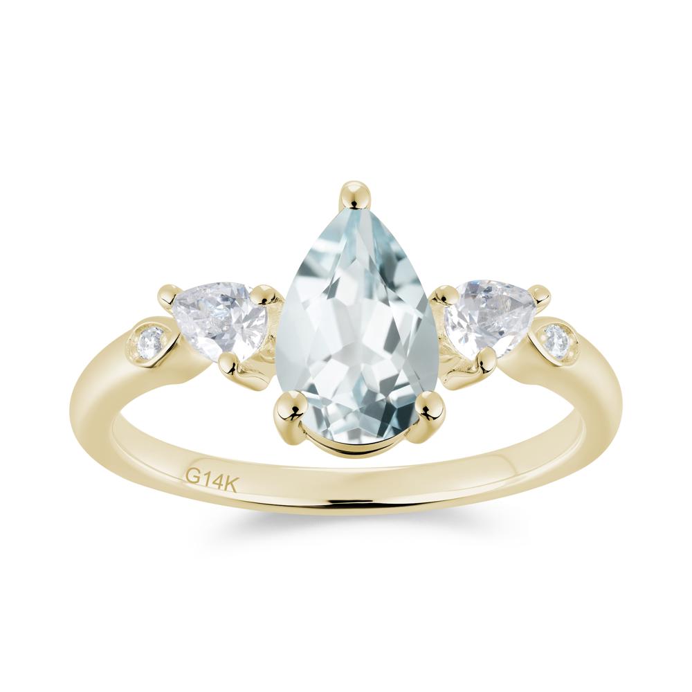 Victorian Milgrain Pear Cut Amethyst Ring Set - LUO Jewelry #gemstone_Aquamarine