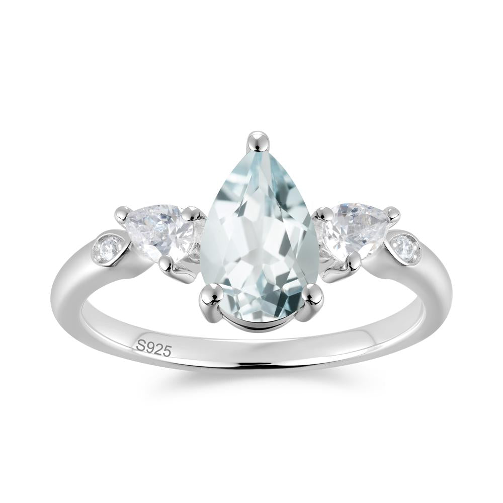 Victorian Milgrain Pear Cut Amethyst Ring Set - LUO Jewelry #gemstone_Aquamarine