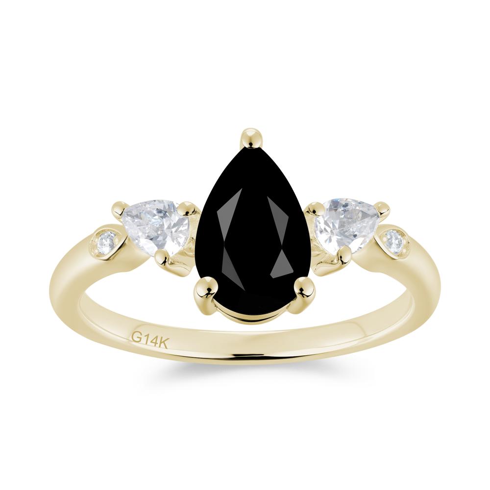 Victorian Milgrain Pear Cut Amethyst Ring Set - LUO Jewelry #gemstone_Black Spinel