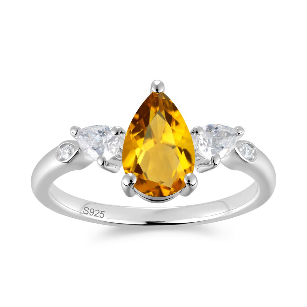 Victorian Milgrain Pear Cut Amethyst Ring Set - LUO Jewelry #gemstone_Citrine