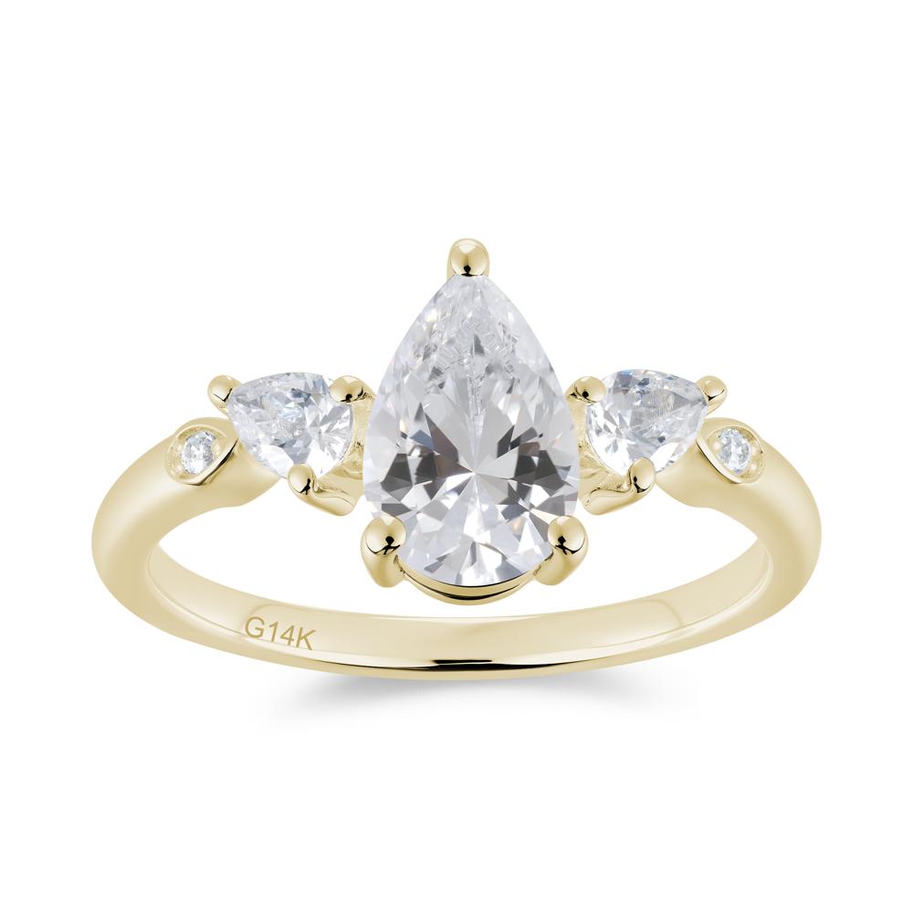 Victorian Milgrain Pear Cut Amethyst Ring Set - LUO Jewelry #gemstone_Cubic Zirconia