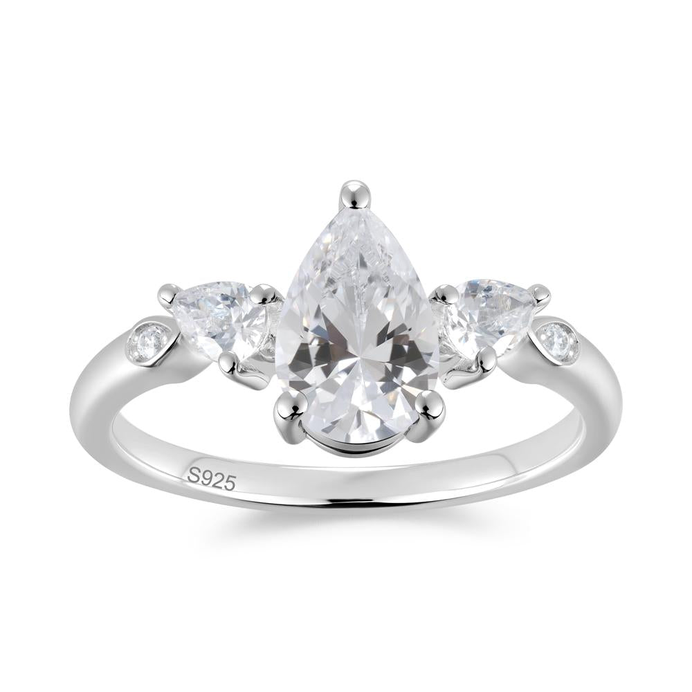 Victorian Milgrain Pear Cut Amethyst Ring Set - LUO Jewelry #gemstone_Cubic Zirconia