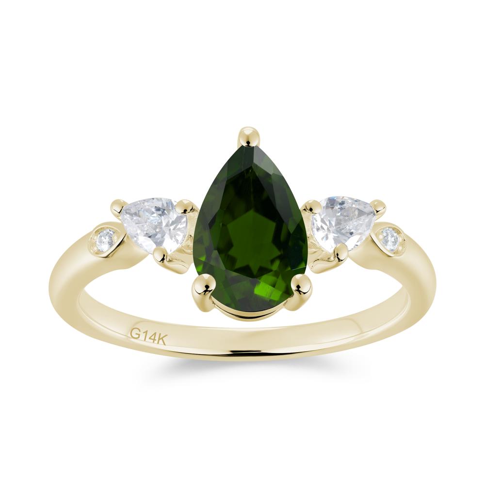 Victorian Milgrain Pear Cut Amethyst Ring Set - LUO Jewelry #gemstone_Diopside