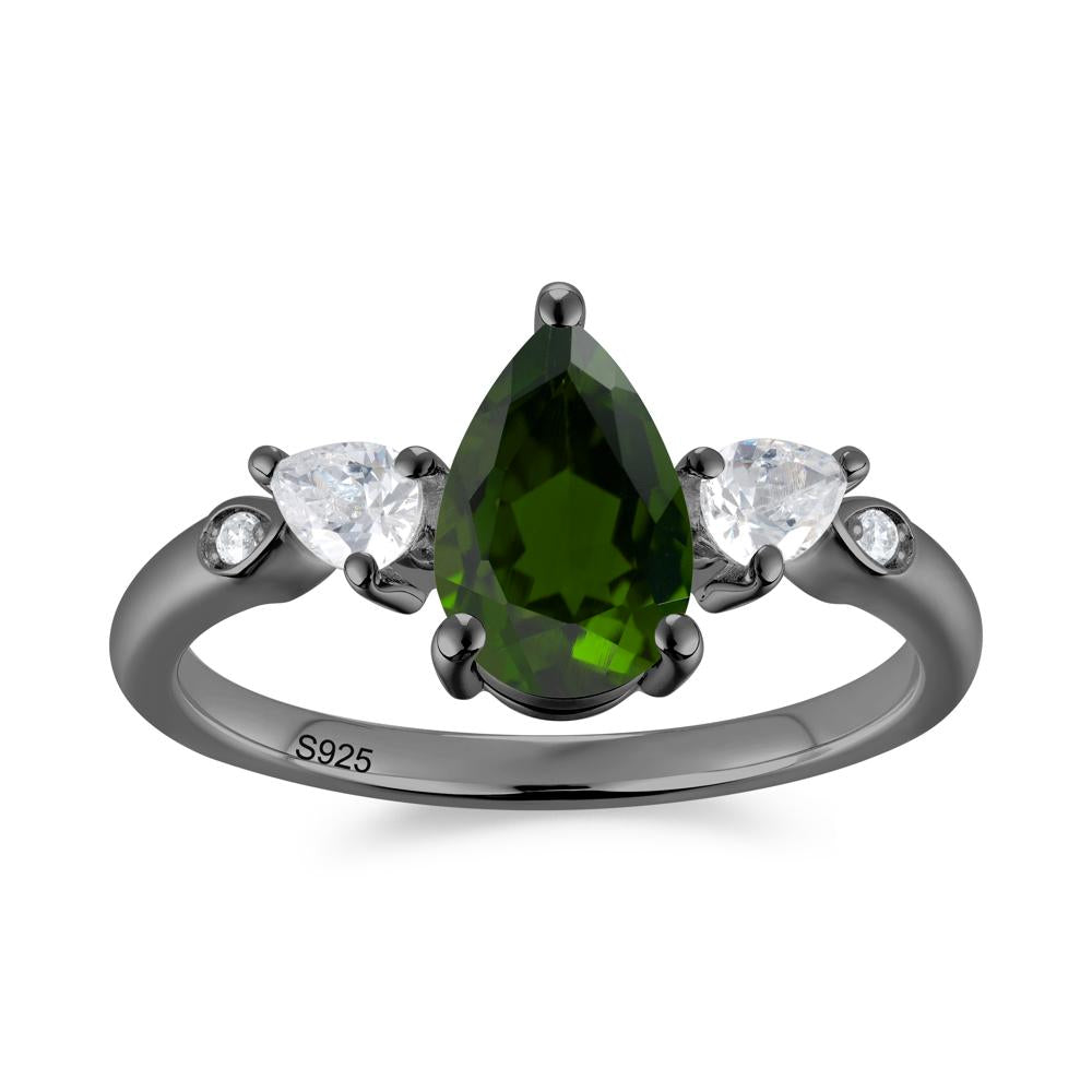 Victorian Milgrain Pear Cut Amethyst Ring Set - LUO Jewelry #gemstone_Diopside