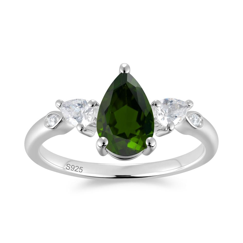 Victorian Milgrain Pear Cut Amethyst Ring Set - LUO Jewelry #gemstone_Diopside