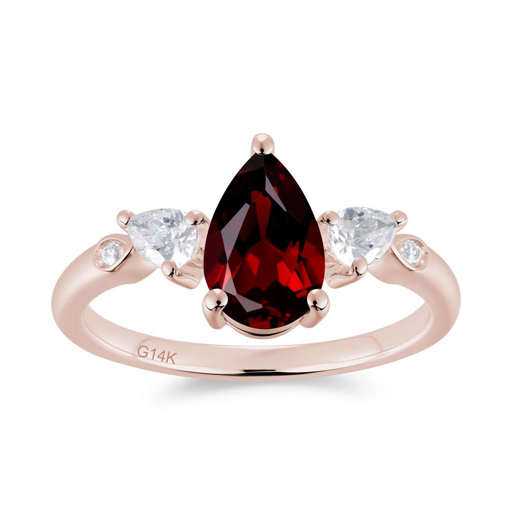 Victorian Milgrain Pear Cut Amethyst Ring Set - LUO Jewelry #gemstone_Garnet