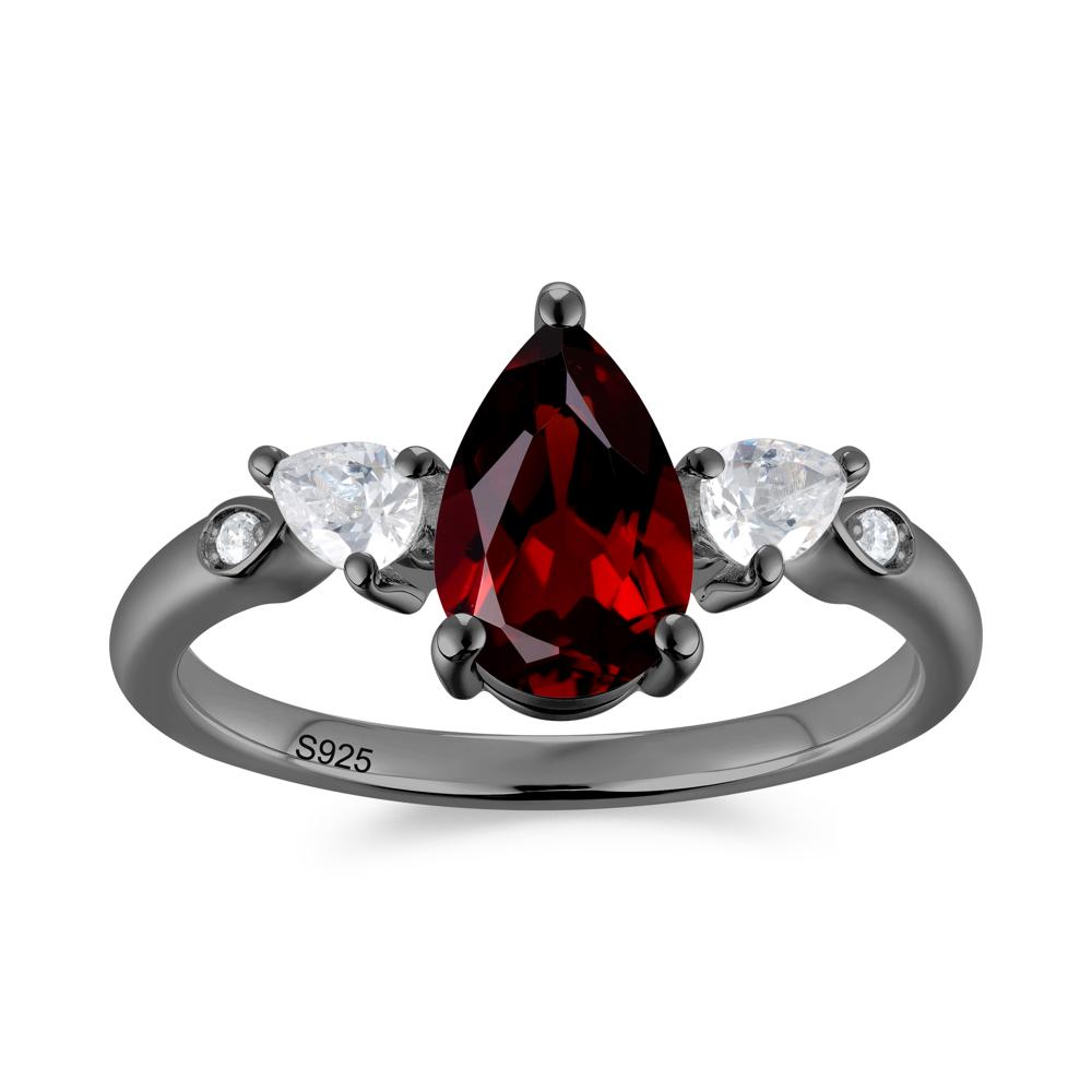 Victorian Milgrain Pear Cut Amethyst Ring Set - LUO Jewelry #gemstone_Garnet