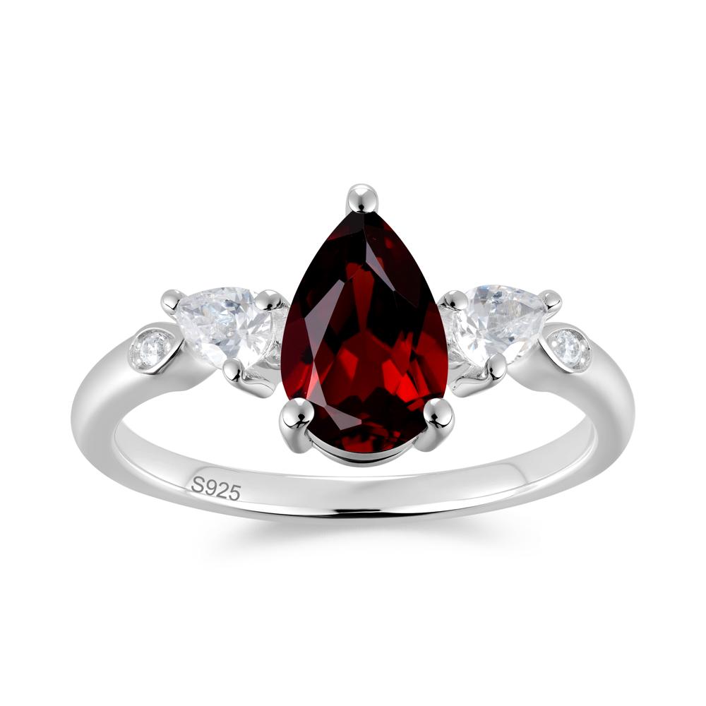 Victorian Milgrain Pear Cut Amethyst Ring Set - LUO Jewelry #gemstone_Garnet