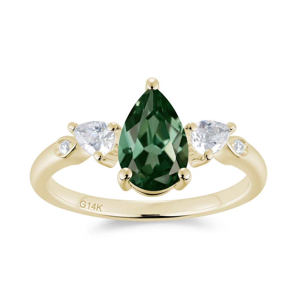 Victorian Milgrain Pear Cut Amethyst Ring Set - LUO Jewelry #gemstone_Green Sapphire