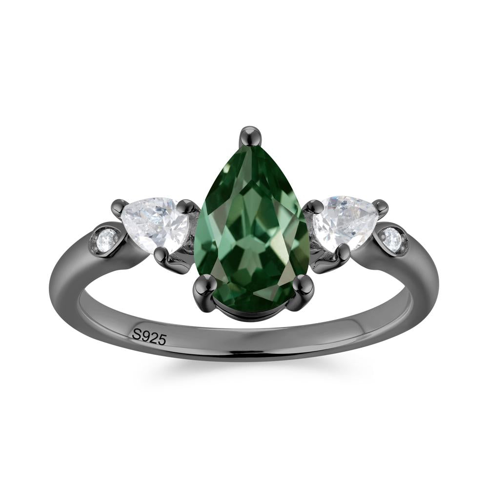 Victorian Milgrain Pear Cut Amethyst Ring Set - LUO Jewelry #gemstone_Green Sapphire