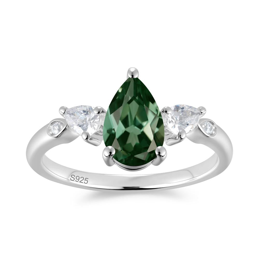 Victorian Milgrain Pear Cut Amethyst Ring Set - LUO Jewelry #gemstone_Green Sapphire