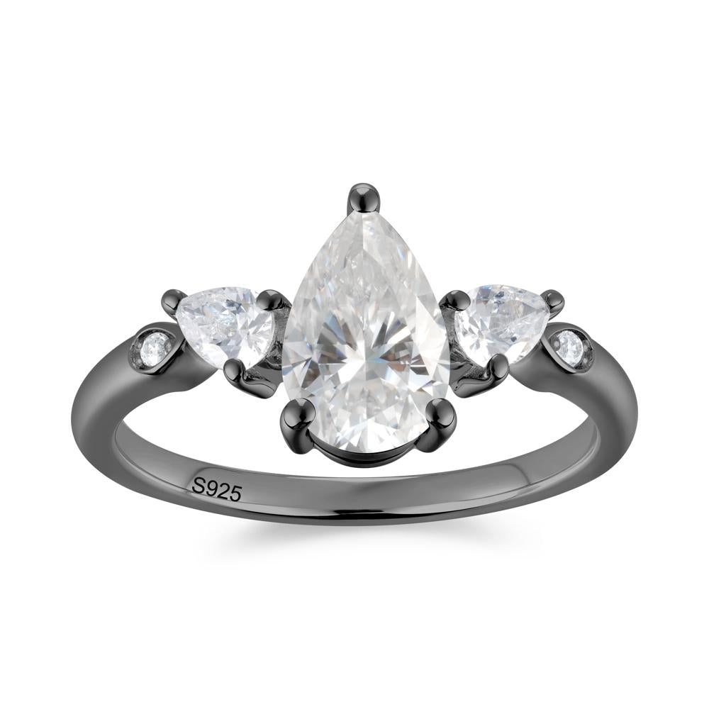 Victorian Milgrain Pear Cut Amethyst Ring Set - LUO Jewelry #gemstone_Moissanite