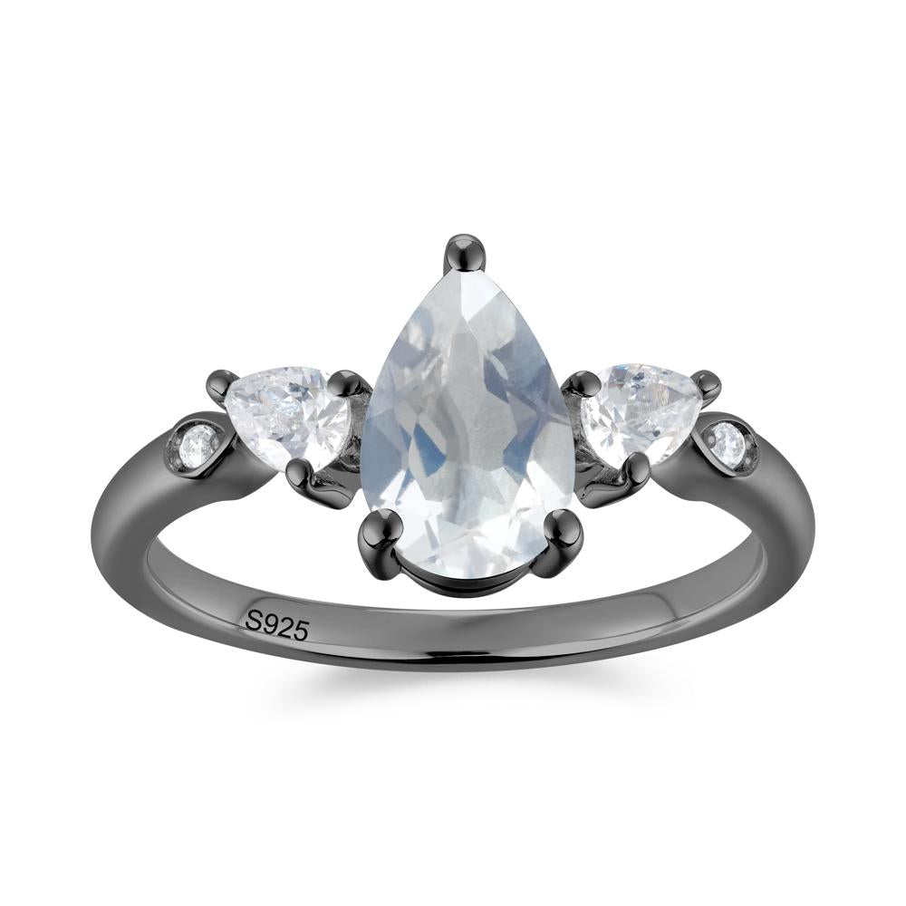 Victorian Milgrain Pear Cut Amethyst Ring Set - LUO Jewelry #gemstone_Moonstone
