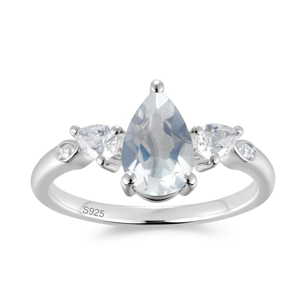Victorian Milgrain Pear Cut Amethyst Ring Set - LUO Jewelry #gemstone_Moonstone