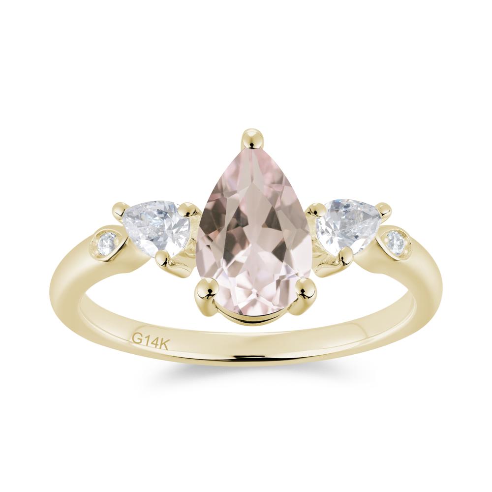 Victorian Milgrain Pear Cut Amethyst Ring Set - LUO Jewelry #gemstone_Morganite