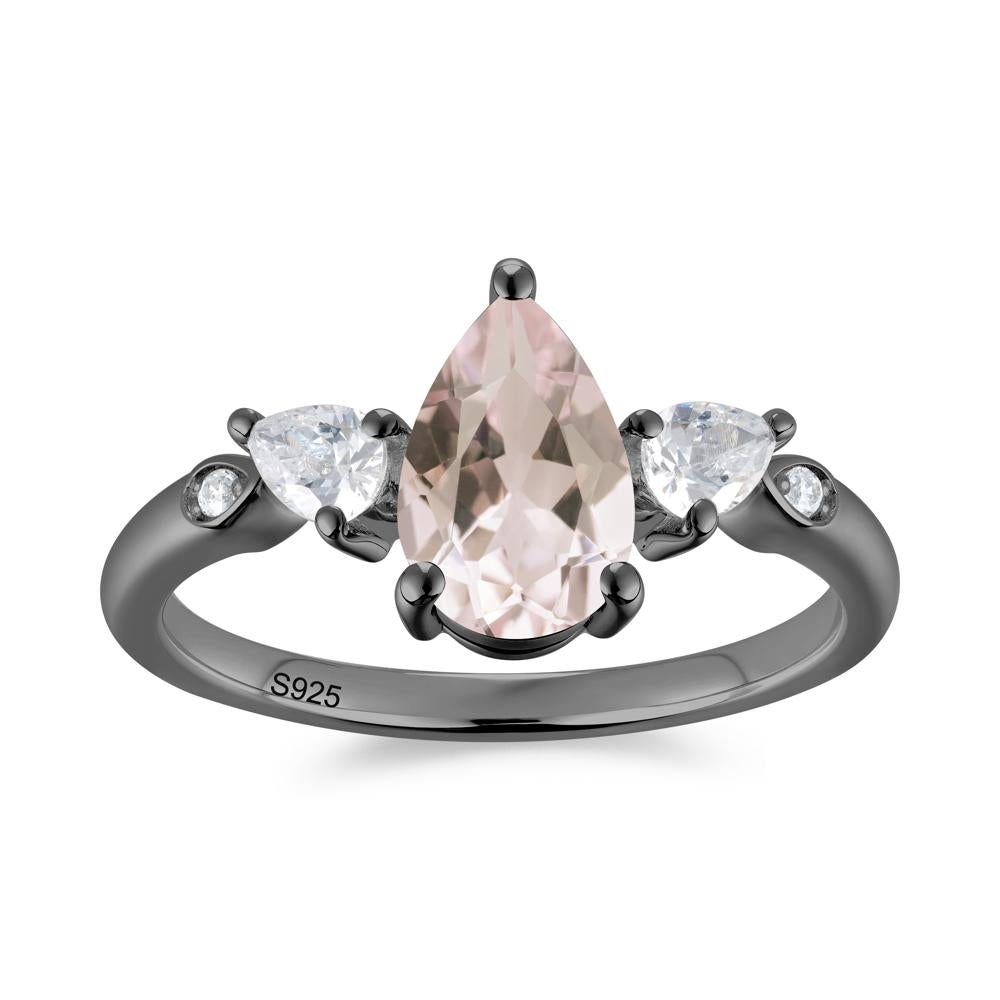 Victorian Milgrain Pear Cut Amethyst Ring Set - LUO Jewelry #gemstone_Morganite
