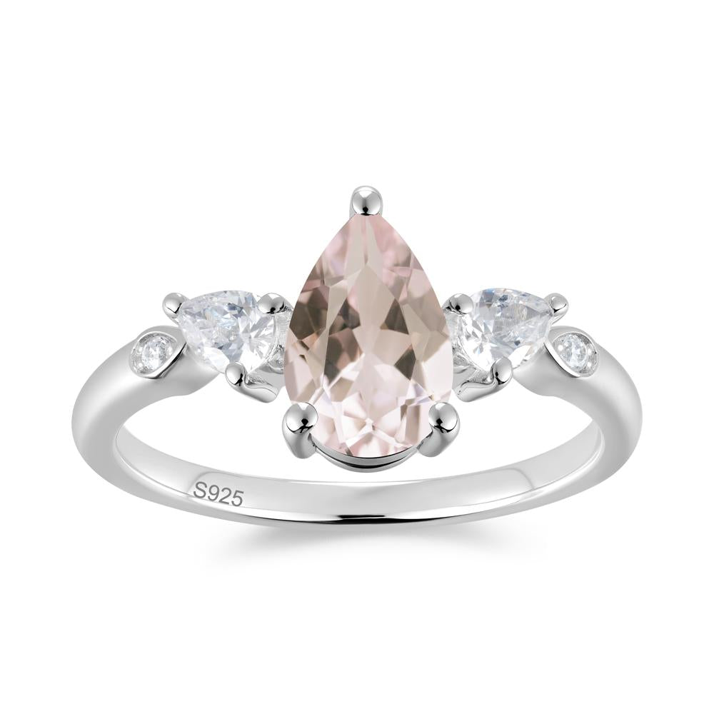 Victorian Milgrain Pear Cut Amethyst Ring Set - LUO Jewelry #gemstone_Morganite