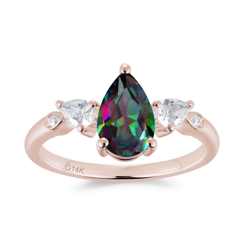 Victorian Milgrain Pear Cut Amethyst Ring Set - LUO Jewelry #gemstone_Mystic Topaz