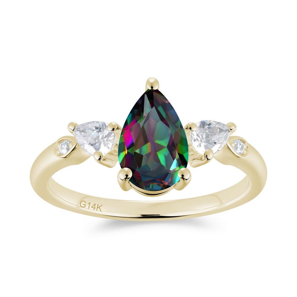 Victorian Milgrain Pear Cut Amethyst Ring Set - LUO Jewelry #gemstone_Mystic Topaz