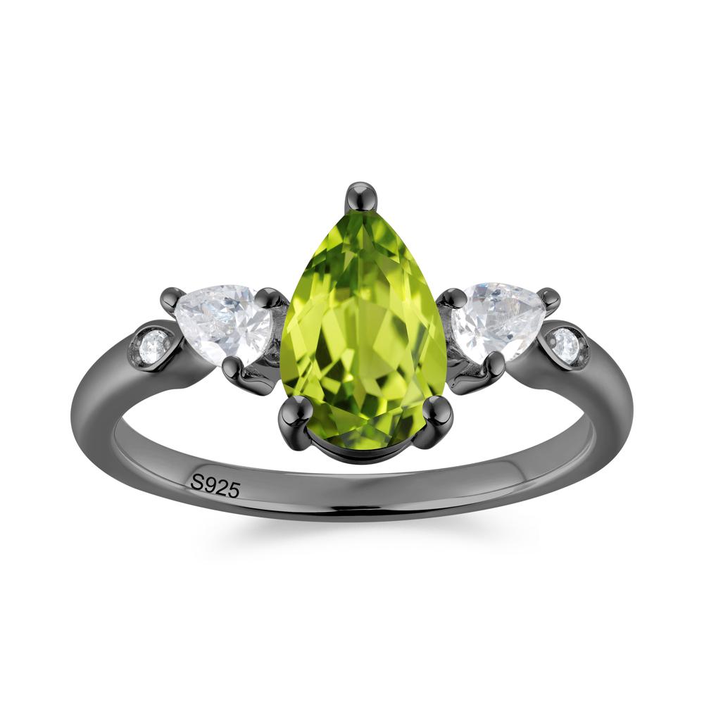 Victorian Milgrain Pear Cut Amethyst Ring Set - LUO Jewelry #gemstone_Peridot