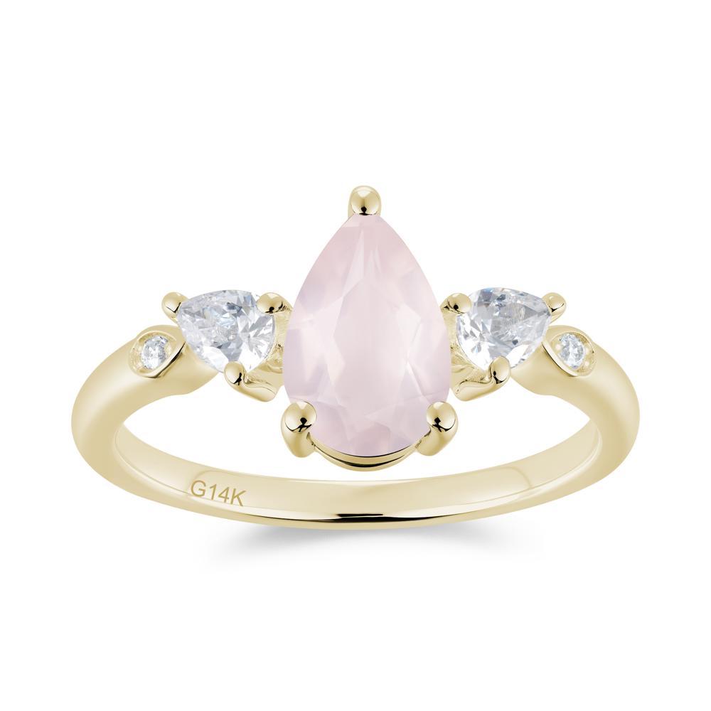 Victorian Milgrain Pear Cut Amethyst Ring Set - LUO Jewelry #gemstone_Rose Quartz
