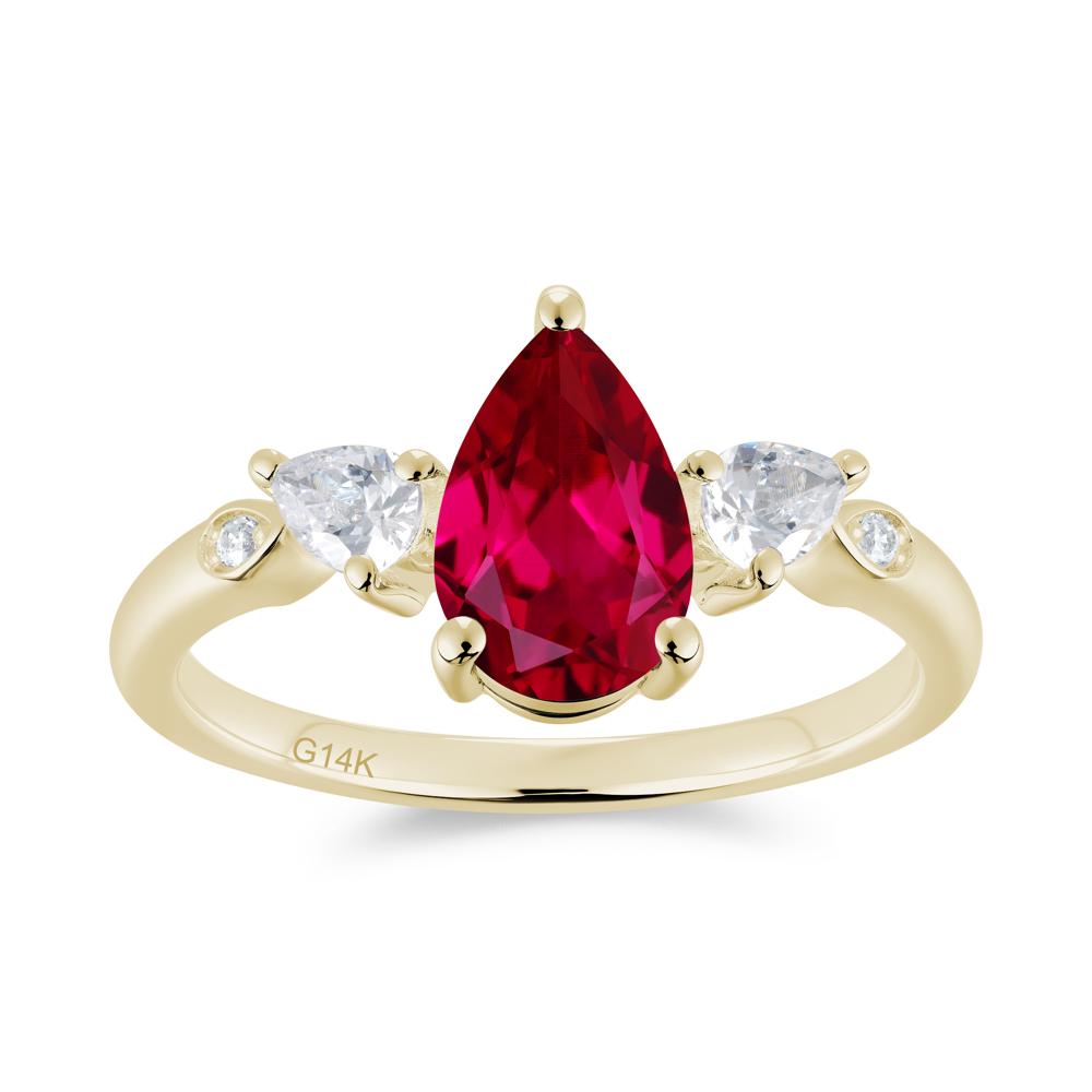 Victorian Milgrain Pear Cut Amethyst Ring Set - LUO Jewelry #gemstone_Ruby