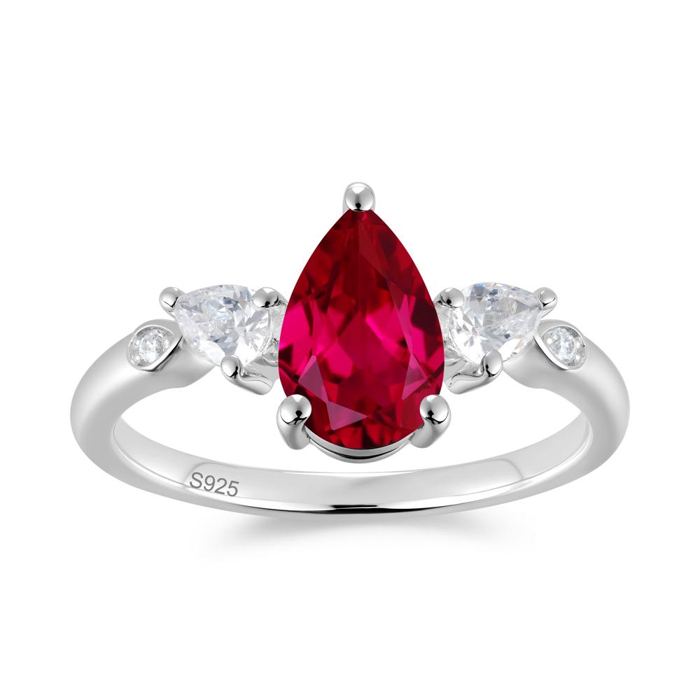 Victorian Milgrain Pear Cut Amethyst Ring Set - LUO Jewelry #gemstone_Ruby