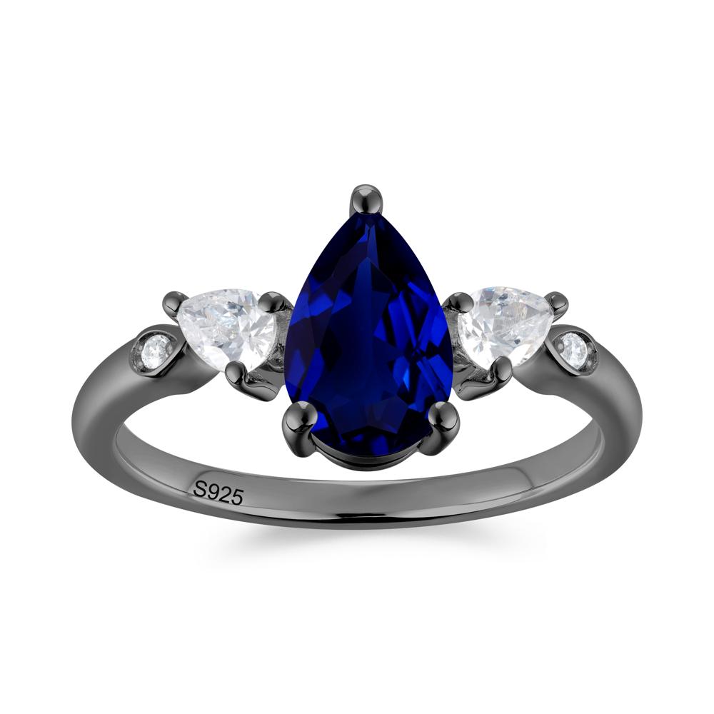 Victorian Milgrain Pear Cut Amethyst Ring Set - LUO Jewelry #gemstone_Sapphire