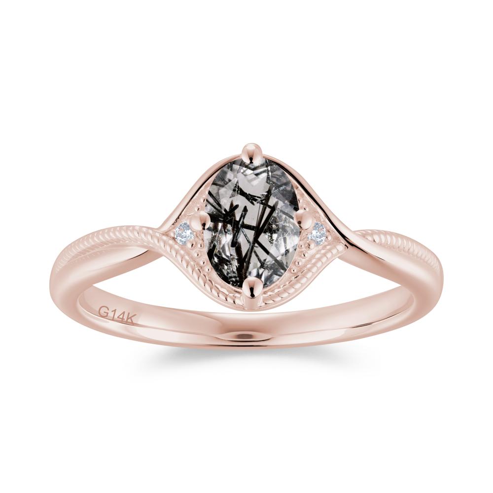 Oval Cut Citrine Twisted Engagement Ring - LUO Jewelry #gemstone_Black Rutilated Quartz