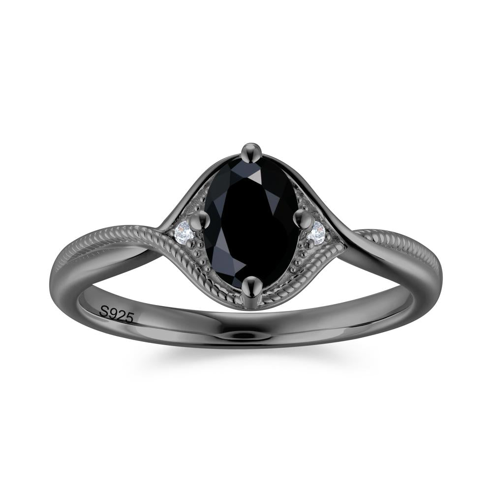 Oval Cut Citrine Twisted Engagement Ring - LUO Jewelry #gemstone_Black Spinel