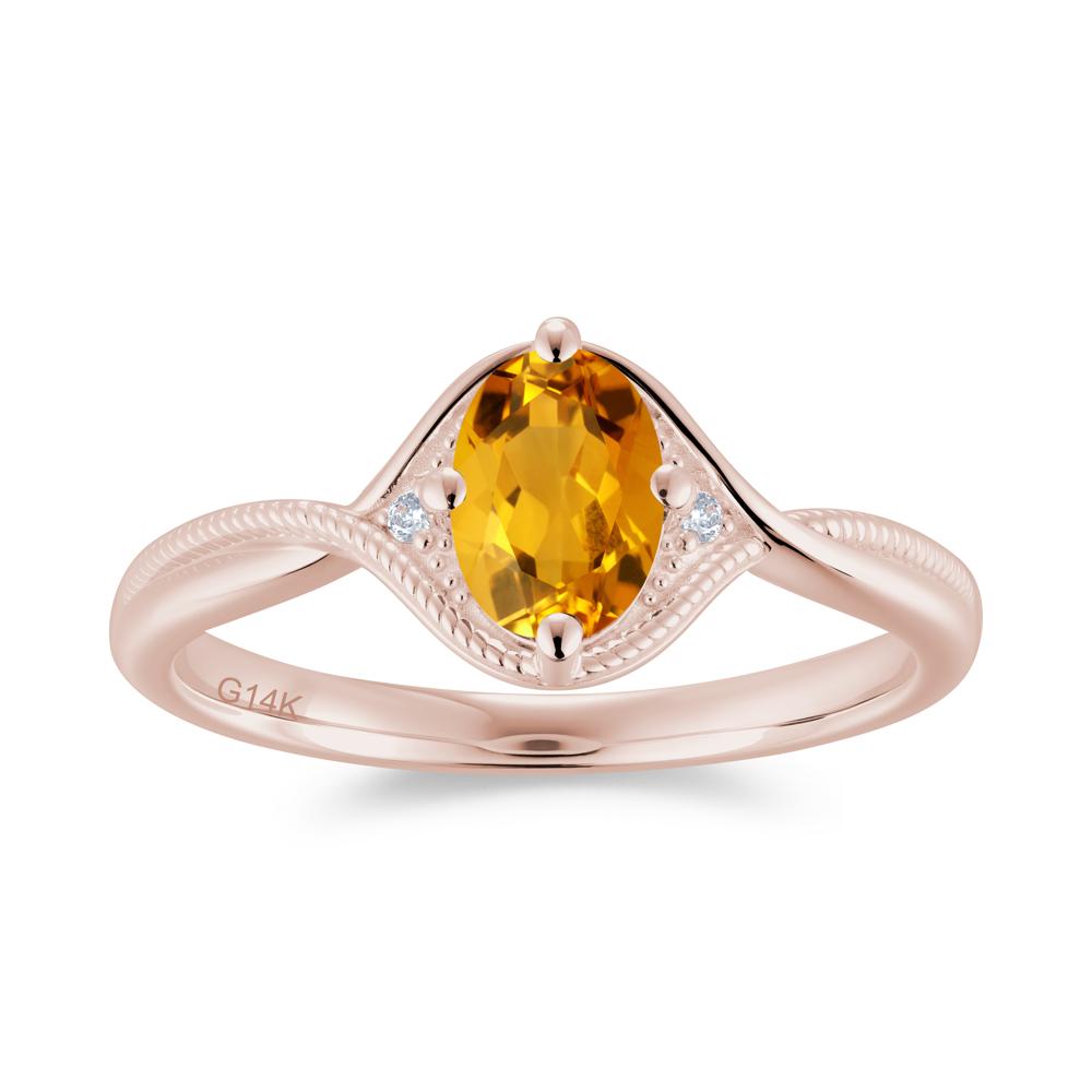 Oval Cut Citrine Twisted Engagement Ring - LUO Jewelry #gemstone_Citrine