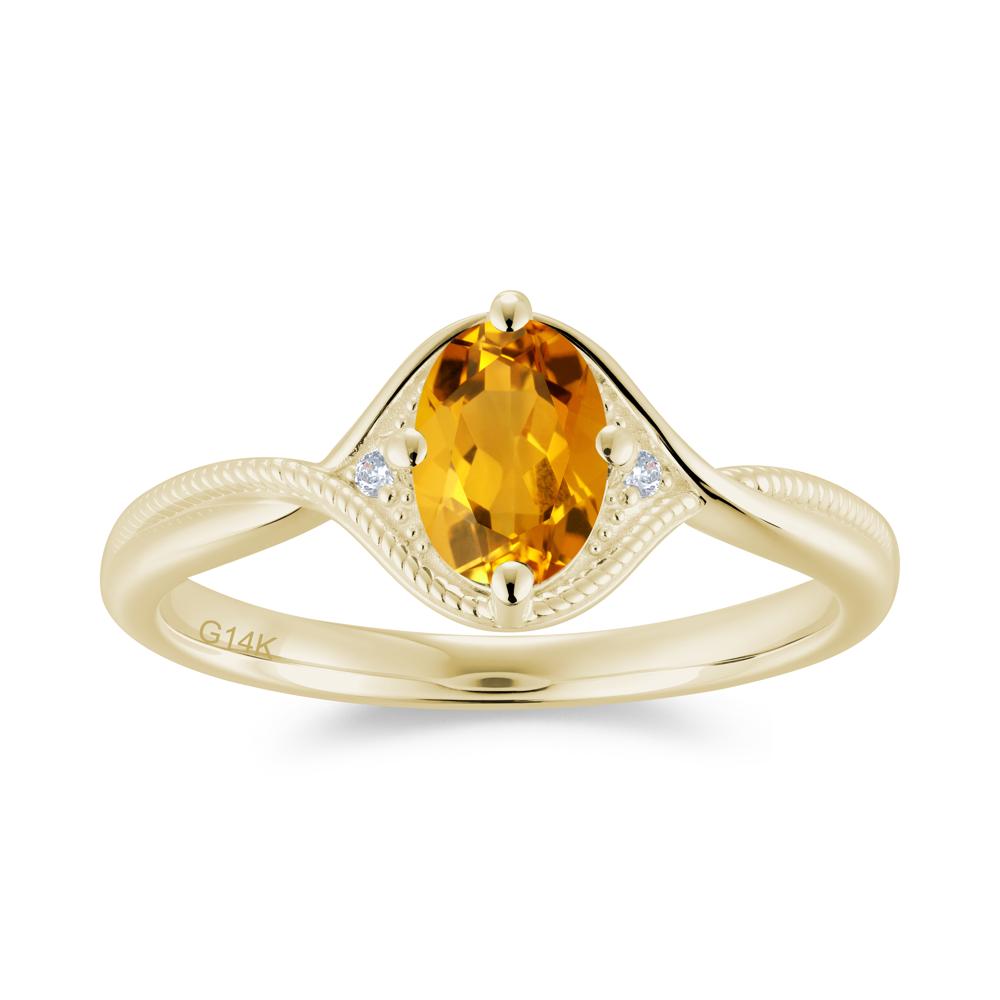 Oval Cut Citrine Twisted Engagement Ring - LUO Jewelry #gemstone_Citrine