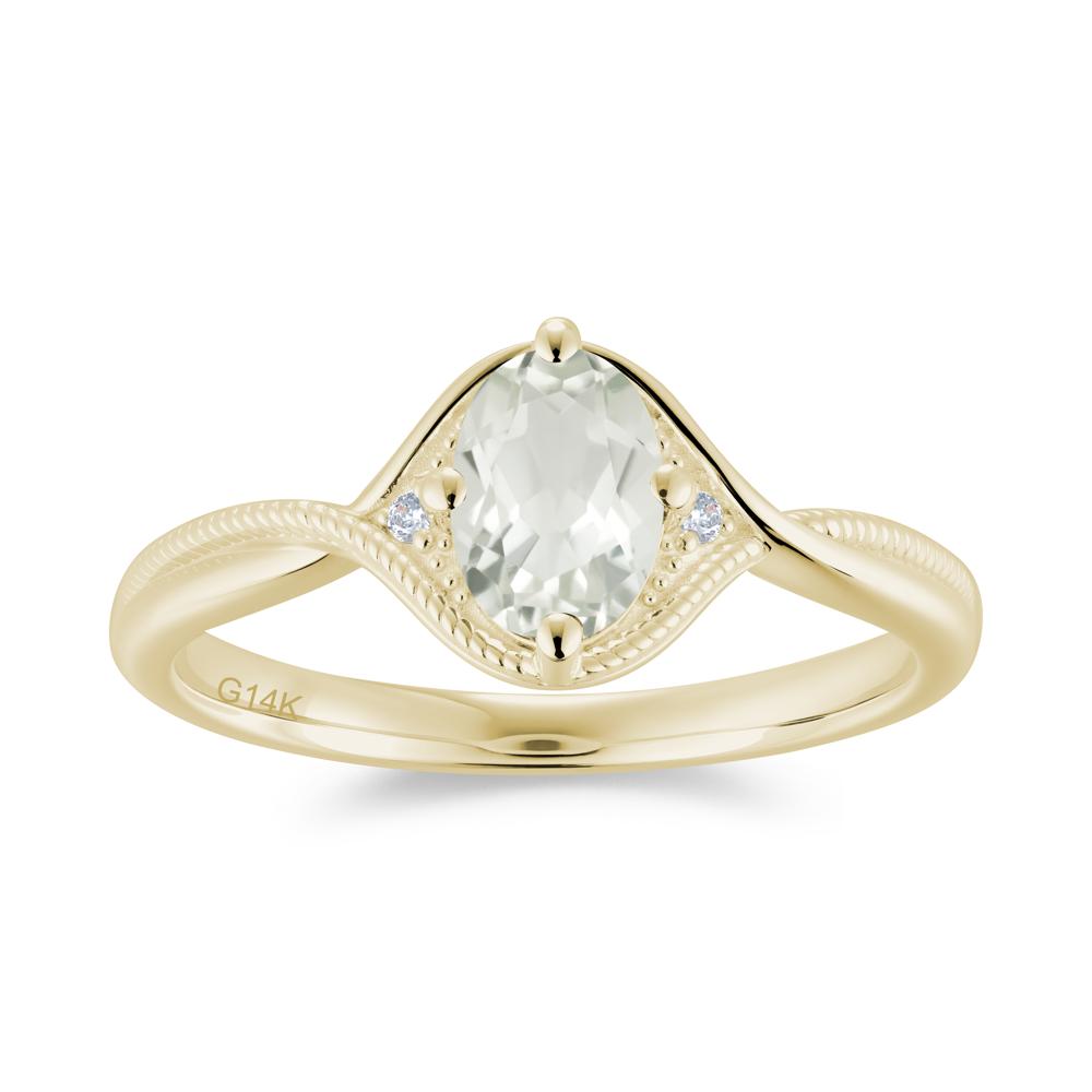 Oval Cut Citrine Twisted Engagement Ring - LUO Jewelry #gemstone_Green Amethyst