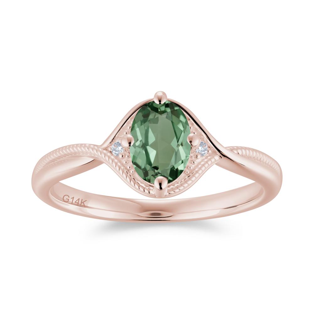 Oval Cut Citrine Twisted Engagement Ring - LUO Jewelry #gemstone_Green Sapphire