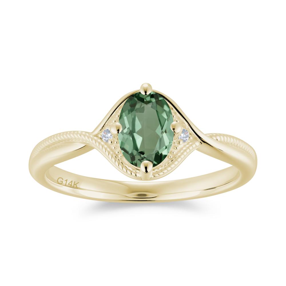 Oval Cut Citrine Twisted Engagement Ring - LUO Jewelry #gemstone_Green Sapphire