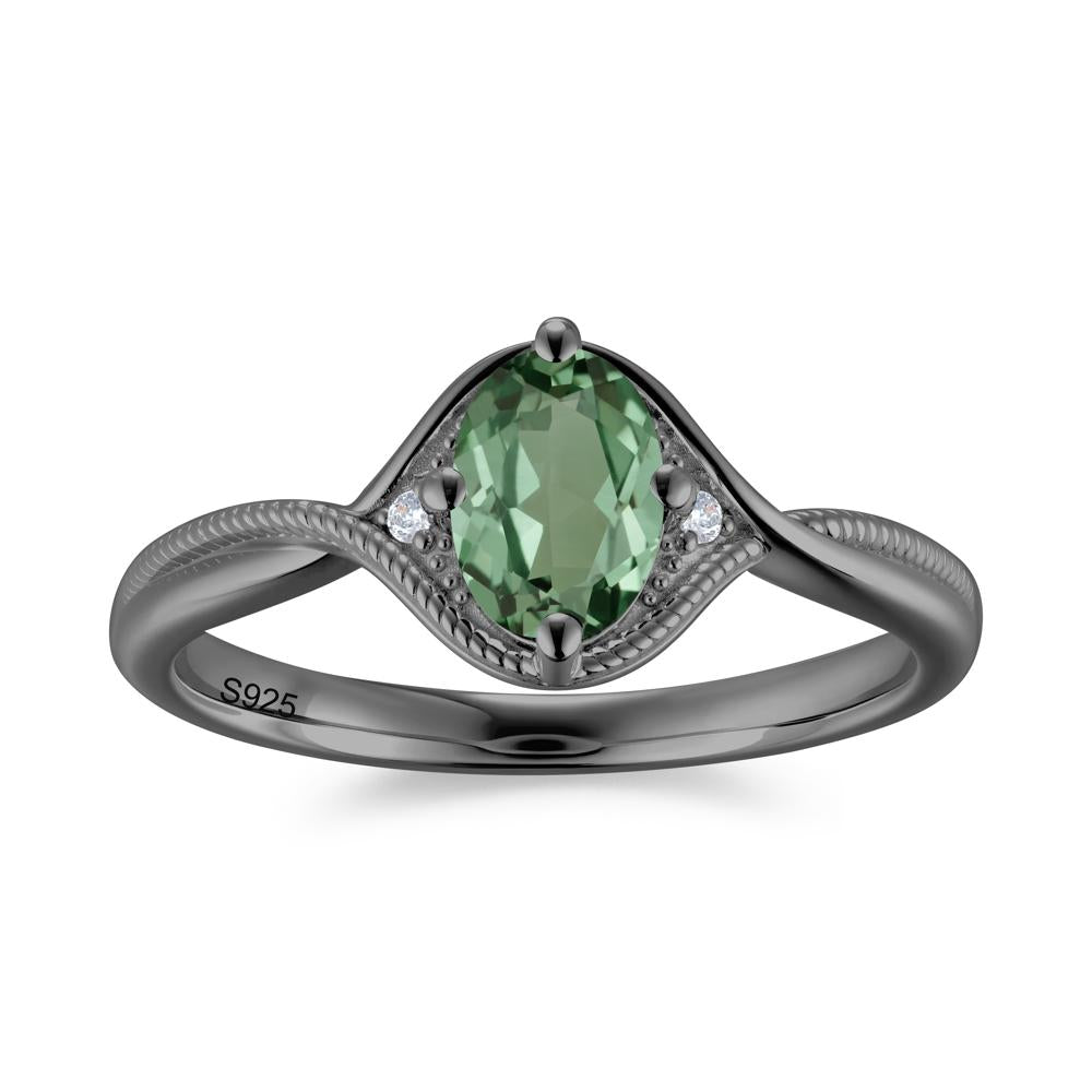 Oval Cut Citrine Twisted Engagement Ring - LUO Jewelry #gemstone_Green Sapphire