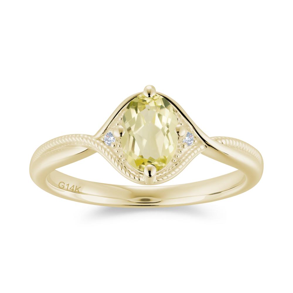 Oval Cut Citrine Twisted Engagement Ring - LUO Jewelry #gemstone_Lemon Quartz