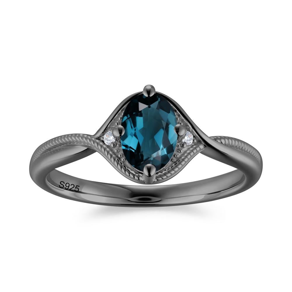 Oval Cut Citrine Twisted Engagement Ring - LUO Jewelry #gemstone_London Blue Topaz