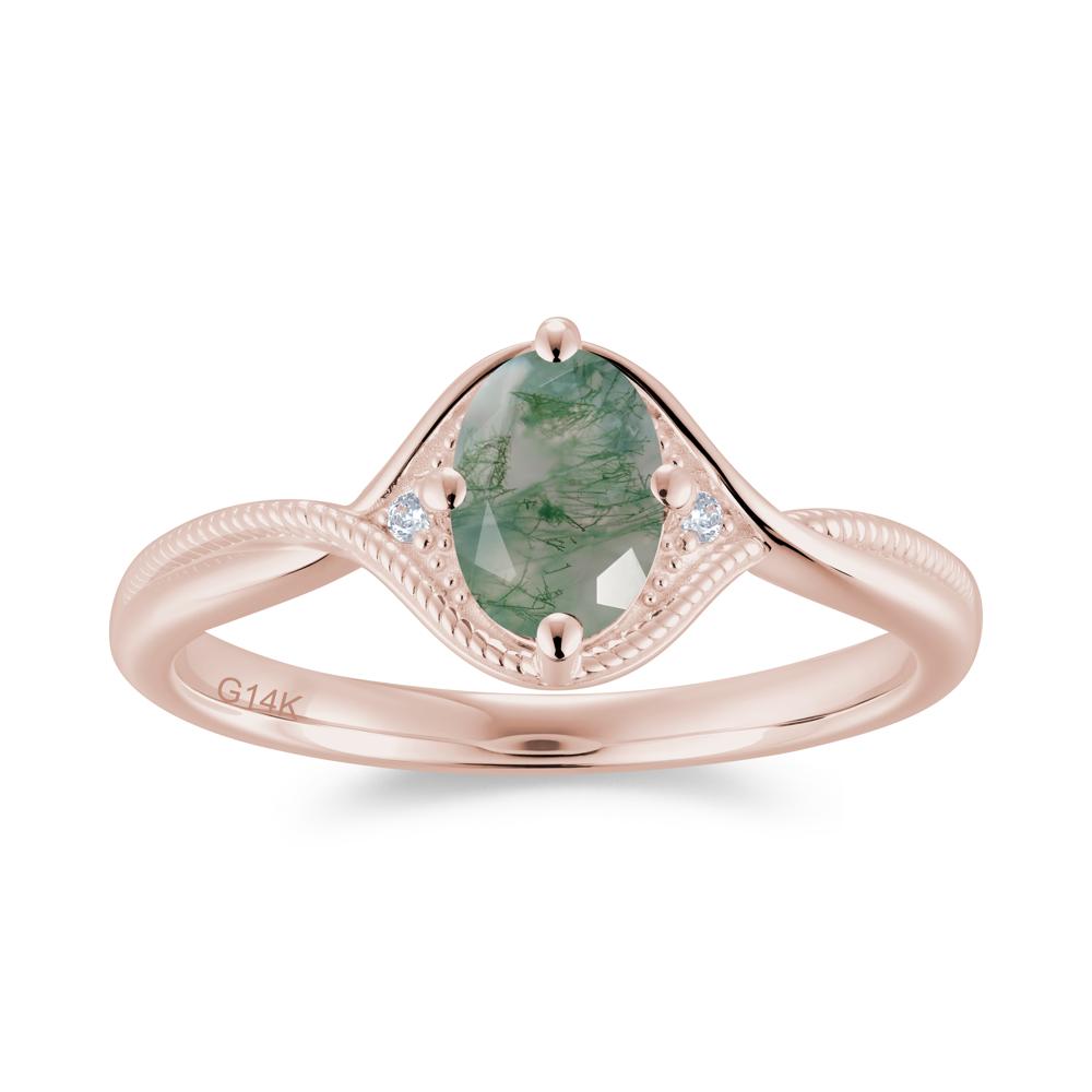 Oval Cut Citrine Twisted Engagement Ring - LUO Jewelry #gemstone_Moss Agate