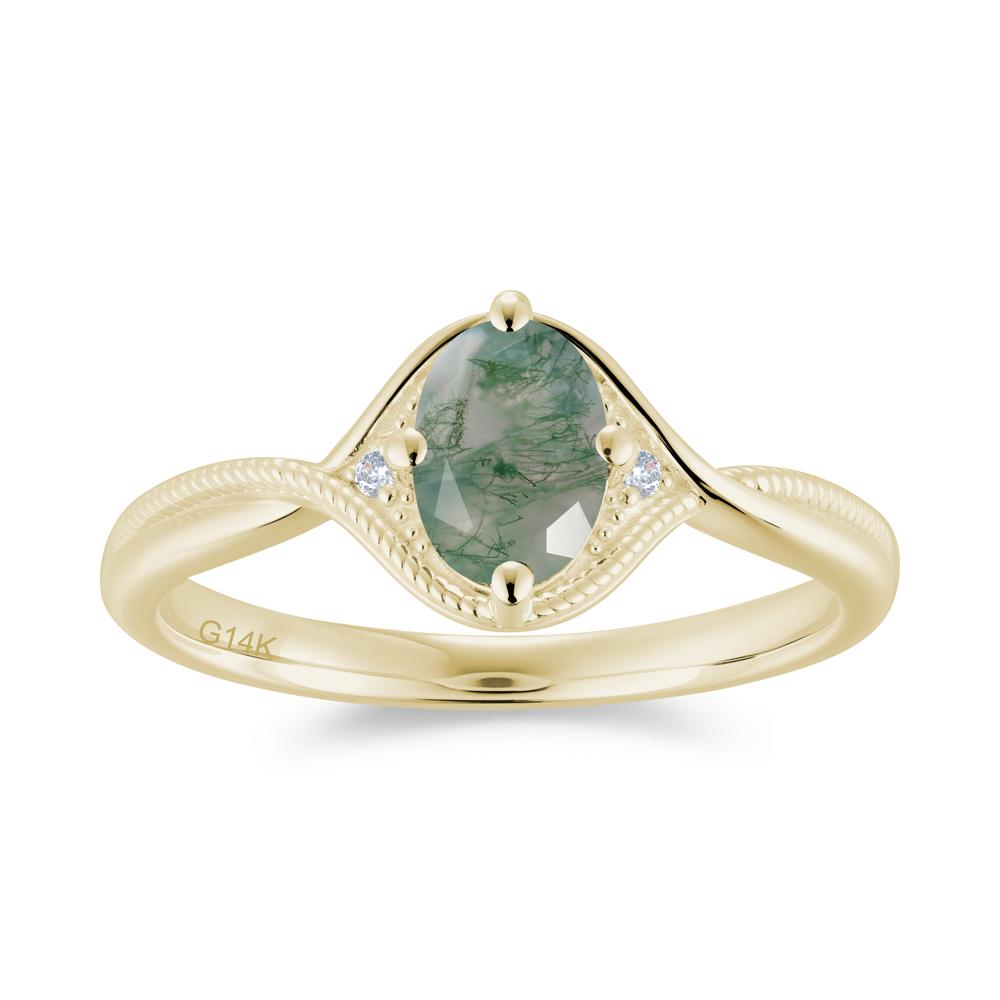 Oval Cut Citrine Twisted Engagement Ring - LUO Jewelry #gemstone_Moss Agate