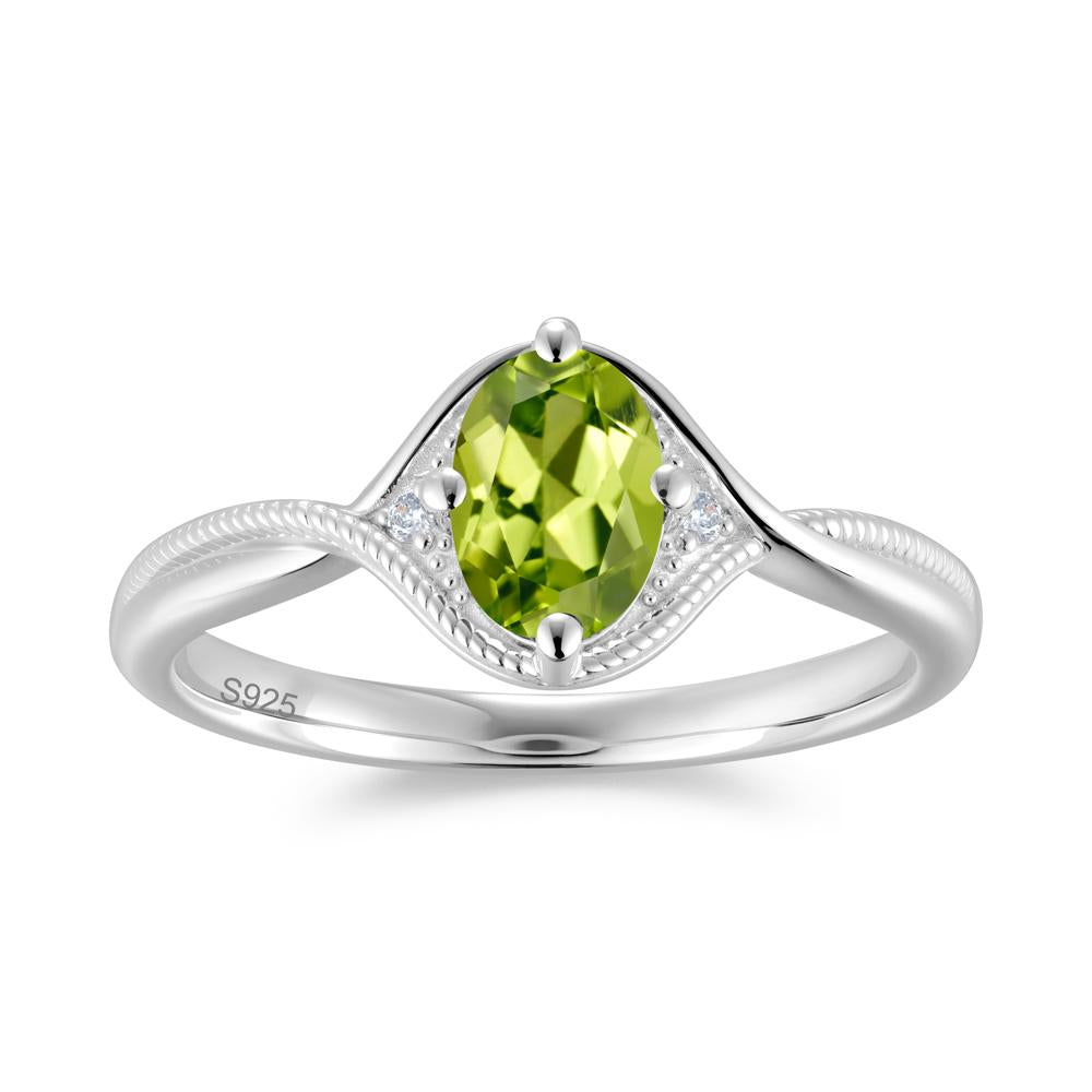 Oval Cut Citrine Twisted Engagement Ring - LUO Jewelry #gemstone_Peridot